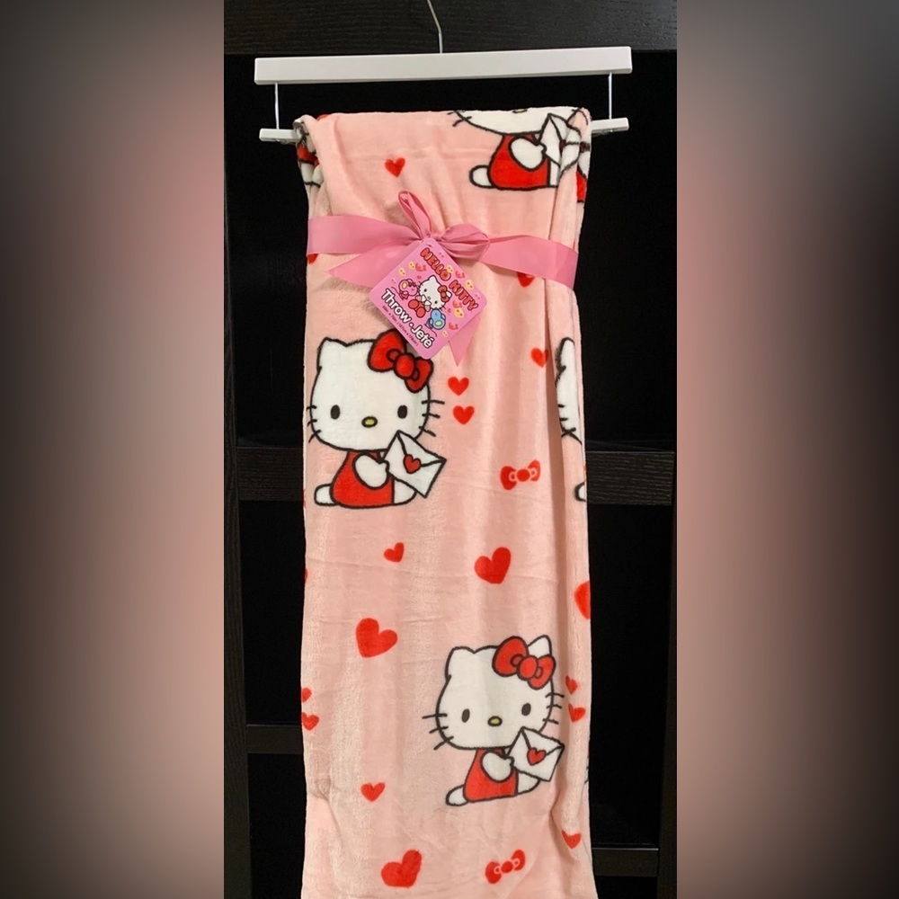 Hello Kitty Valentines Day Envelope Plush Throw Blanket